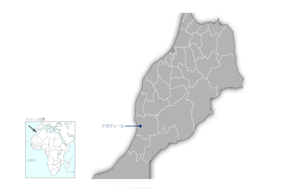 水産物付加価値向上促進計画プロジェクトの協力地域の地図