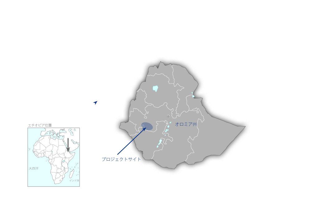 ベレテ・ゲラ参加型森林管理計画プロジェクトフェーズ2の協力地域の地図