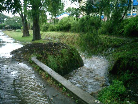 レインストーム直後の雨水排水路の状況（ナクル市内）