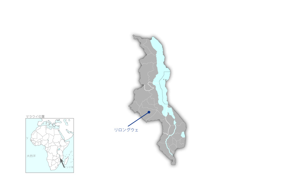 小規模灌漑開発技術協力プロジェクトの協力地域の地図