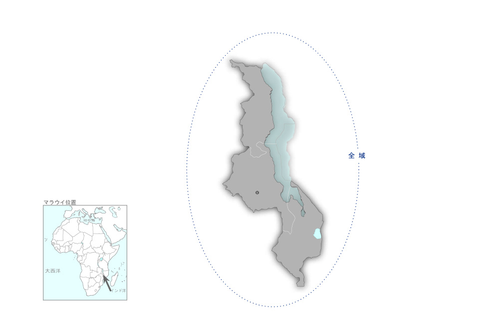 一村一品運動のための制度構築と人材育成プロジェクトの協力地域の地図