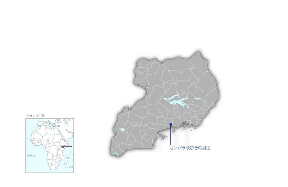 医療機材保守・管理プロジェクトの協力地域の地図