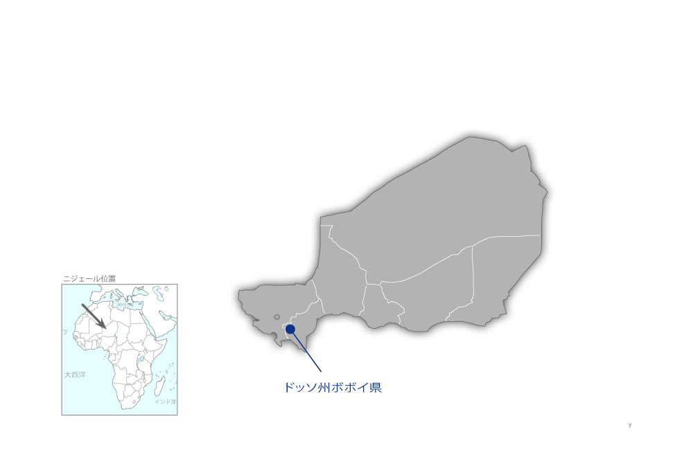 マラリア対策支援プロジェクトの協力地域の地図