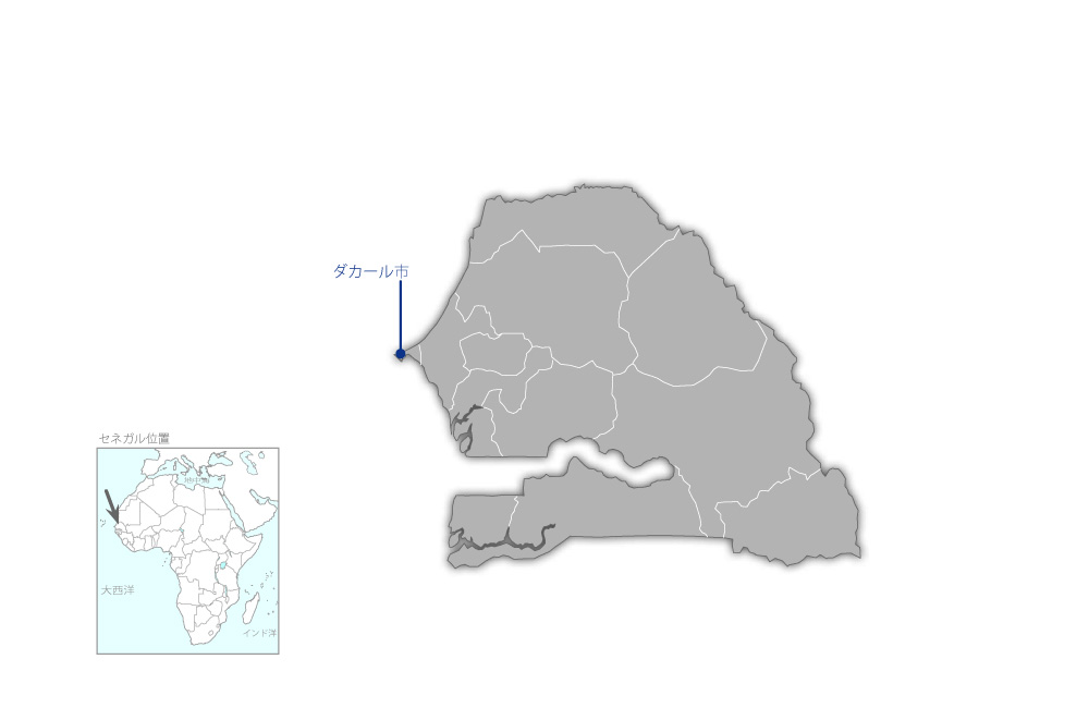 職業訓練センター拡充計画の協力地域の地図