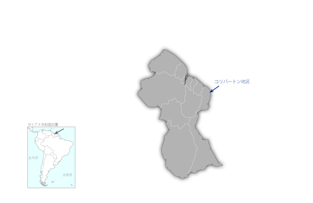 コリバートン給水計画（第1期）の協力地域の地図