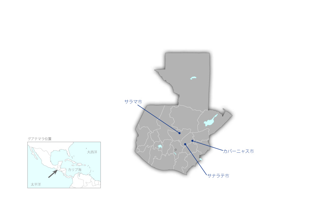 第三次地方浄水場改修計画の協力地域の地図