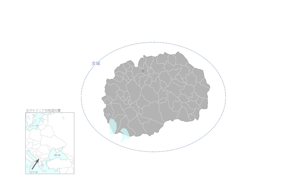 第二次一次医療機材整備計画の協力地域の地図