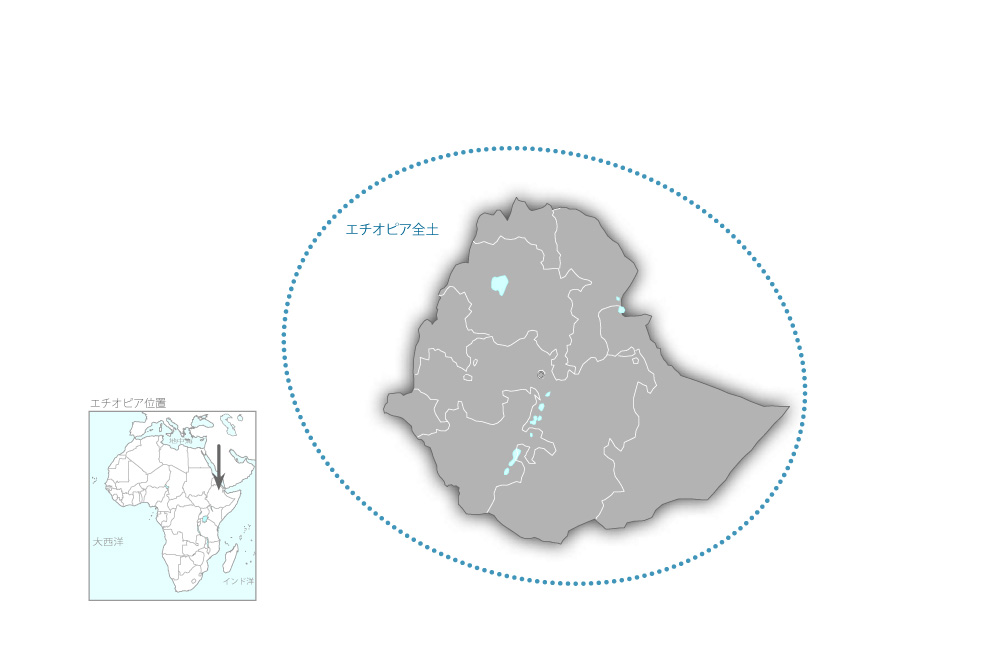 橋梁維持管理能力向上プロジェクトの協力地域の地図