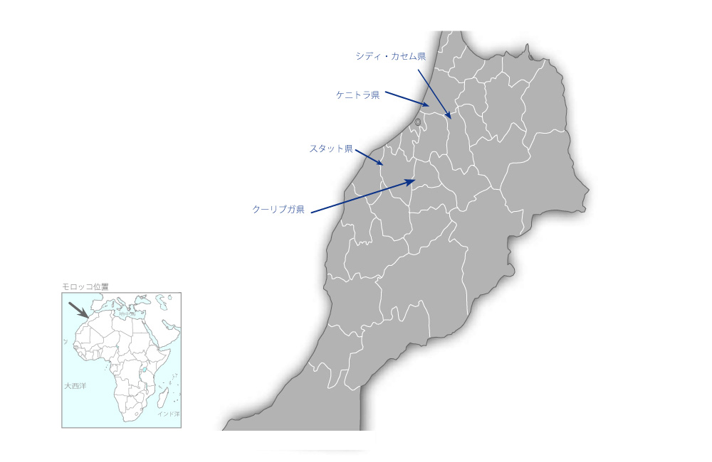 第二次地方村落妊産婦ケア改善計画の協力地域の地図