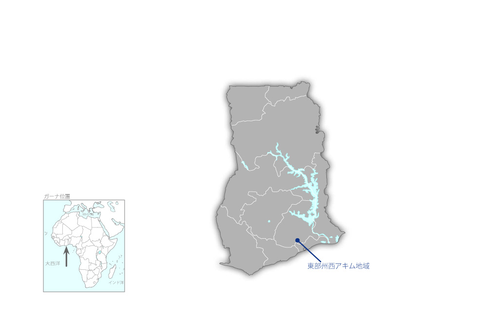 地方電化計画（2006年度・第1期）の協力地域の地図