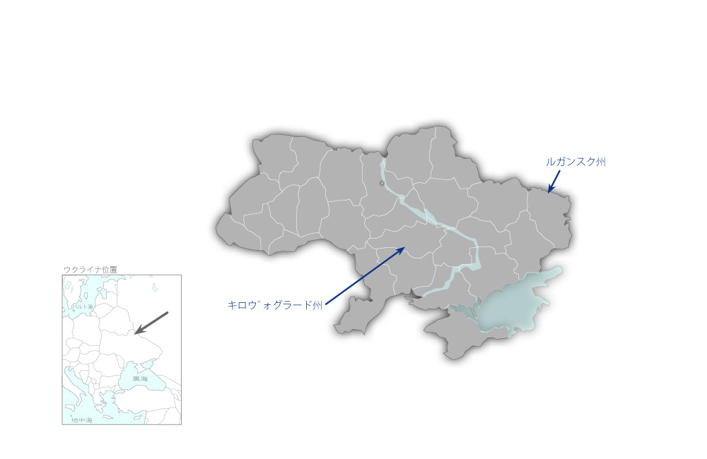 小児病院医療機材整備計画（第1期）の協力地域の地図