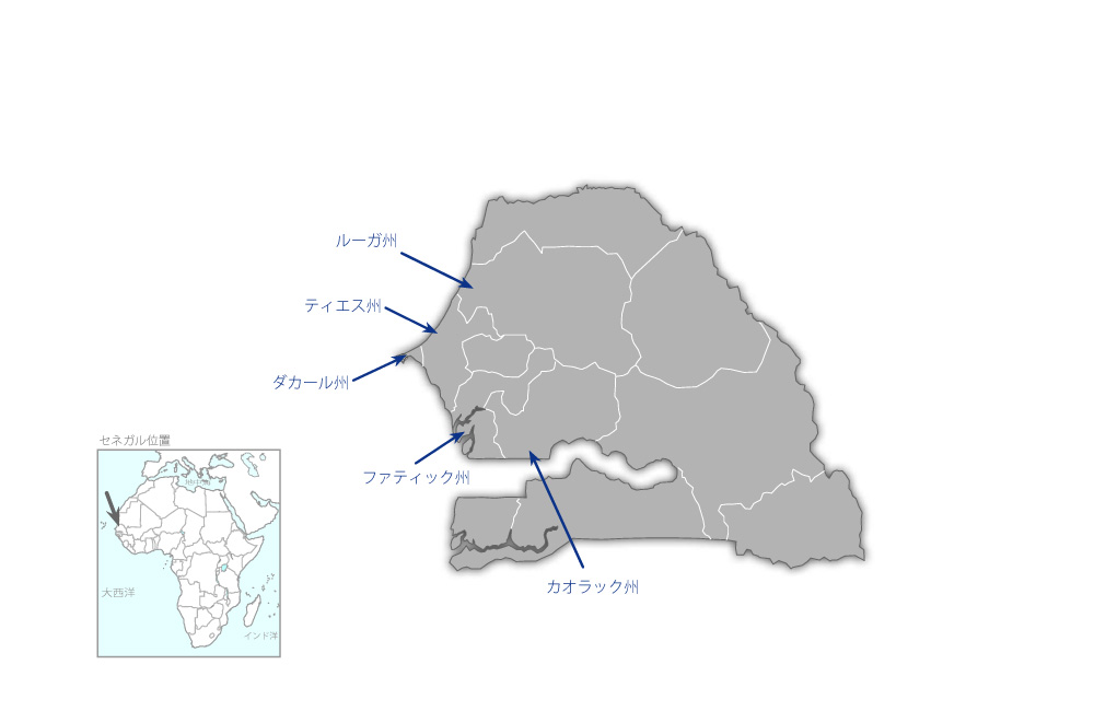 小中学校教室建設計画の協力地域の地図