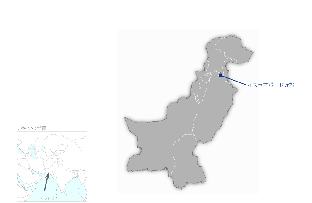 パキスタン植物遺伝資源保存研究計画（A/C）の協力地域の地図