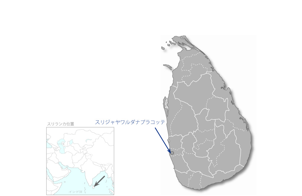 看護教育プロジェクトの協力地域の地図