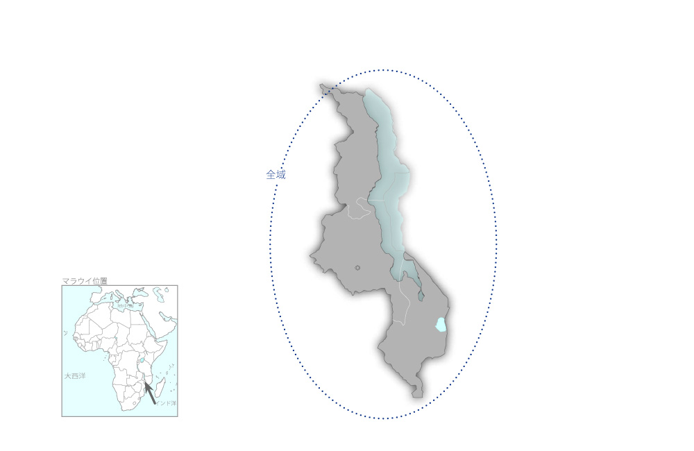 中等理数科現職教員再訓練プロジェクト　フェーズ2の協力地域の地図