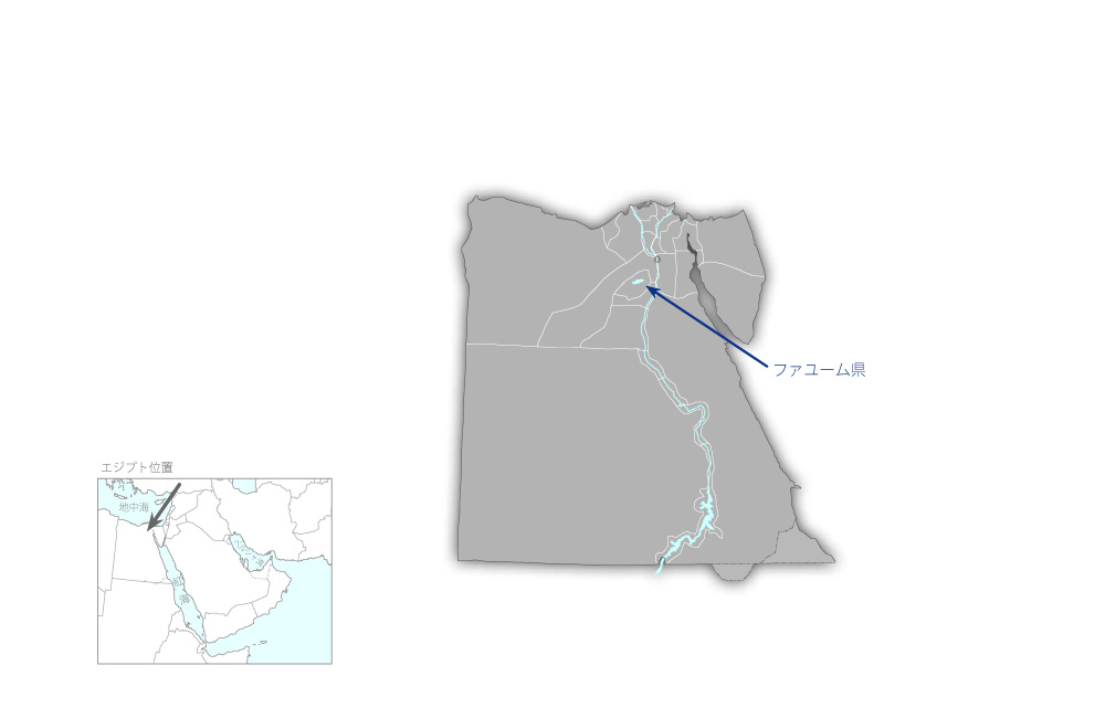 上エジプト学校保健サービス促進プロジェクトの協力地域の地図
