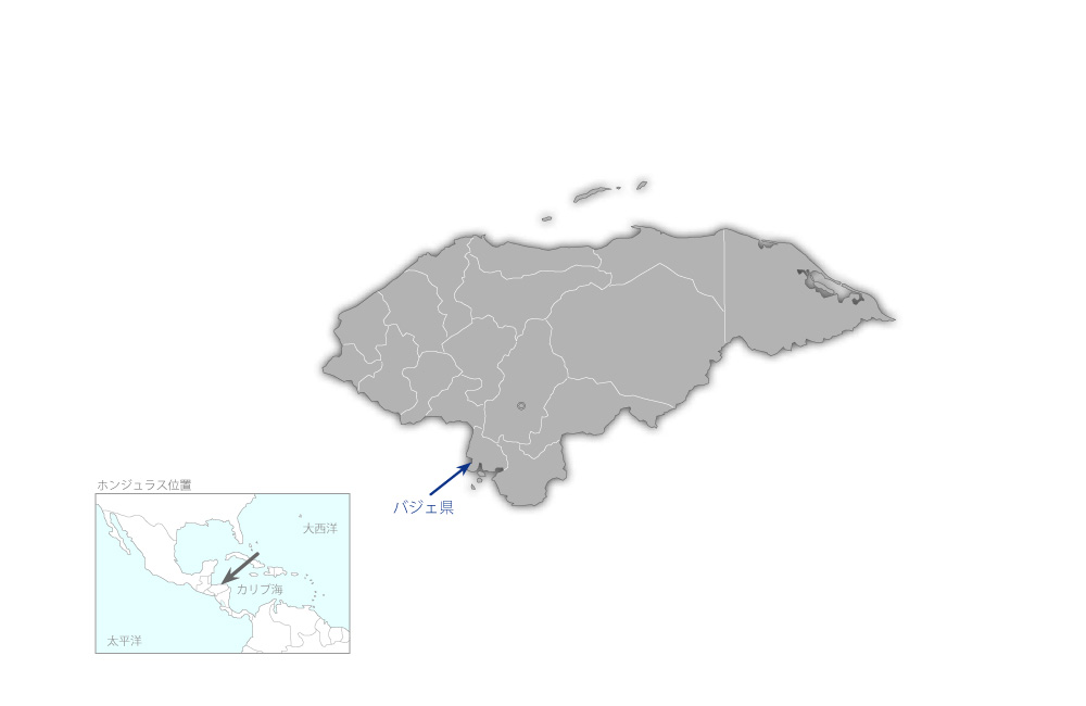 日本・中米友好橋建設計画（ホンジュラス）の協力地域の地図