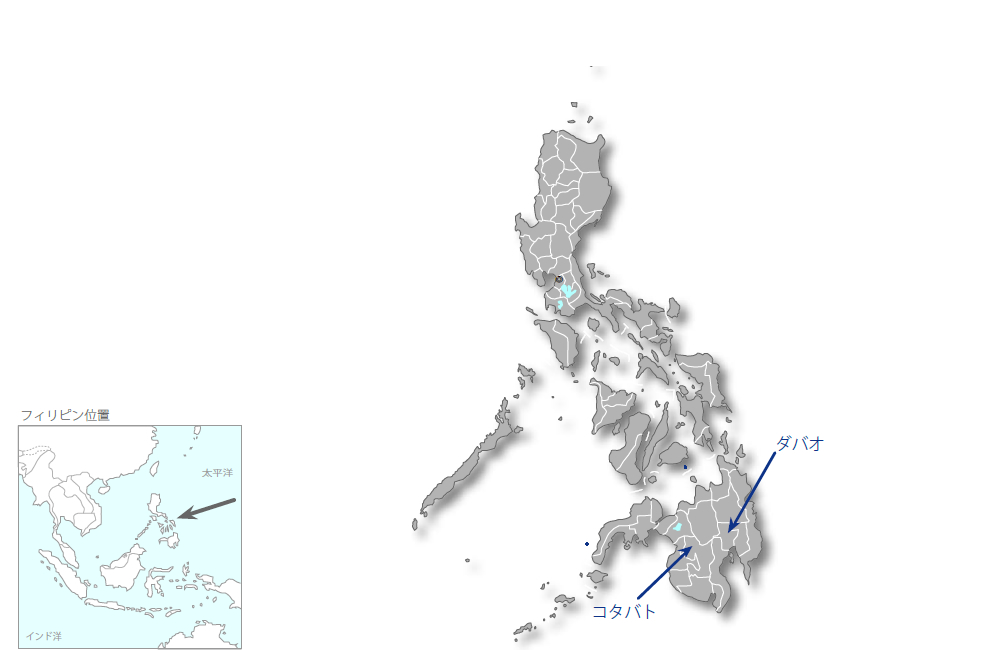 ムスリム・ミンダナオ自治区人材育成プロジェクトの協力地域の地図