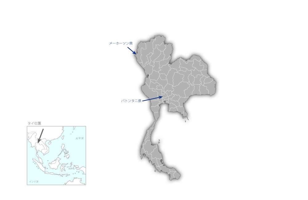 情報技術（IT）を活用した地域活性化のための人材育成プロジェクトの協力地域の地図