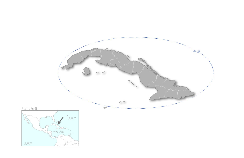 海水魚養殖プロジェクトの協力地域の地図