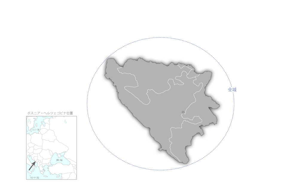 IT教育近代化プロジェクトの協力地域の地図