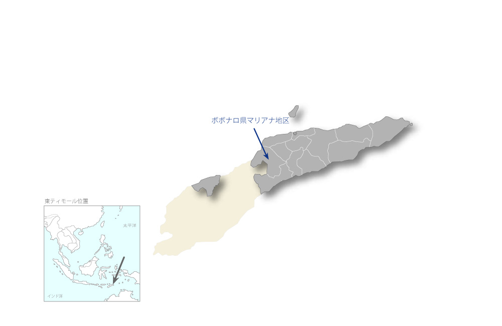 マリアナ1灌漑施設復旧改善計画の協力地域の地図