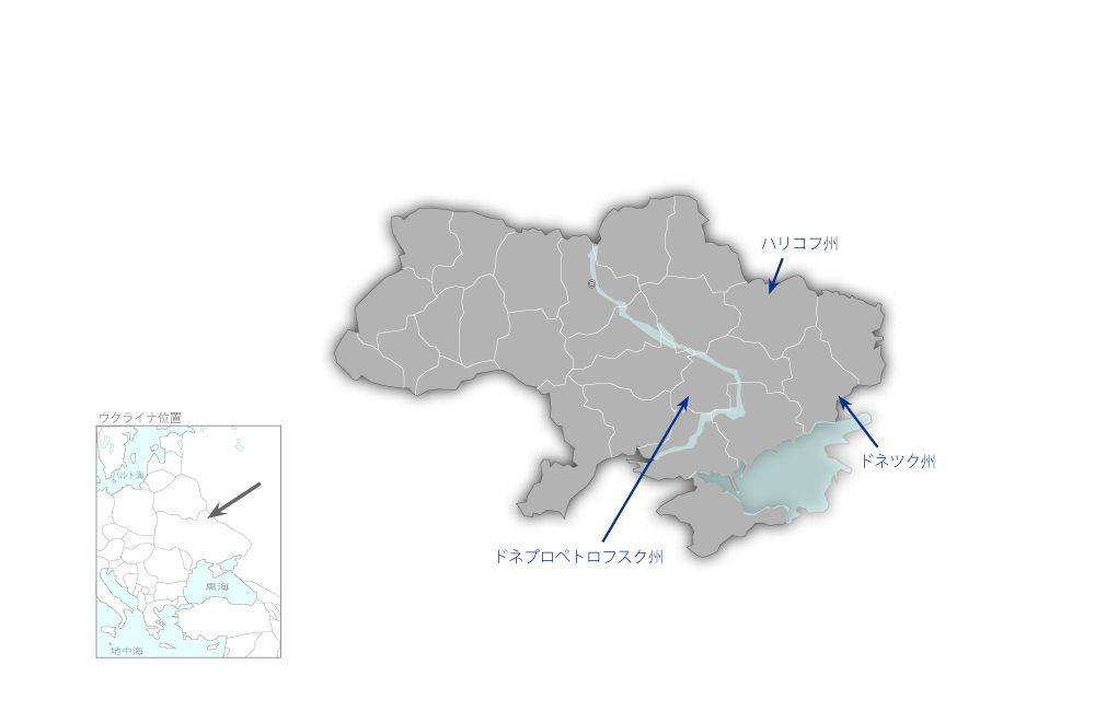 小児病院医療機材整備計画（第2期）の協力地域の地図