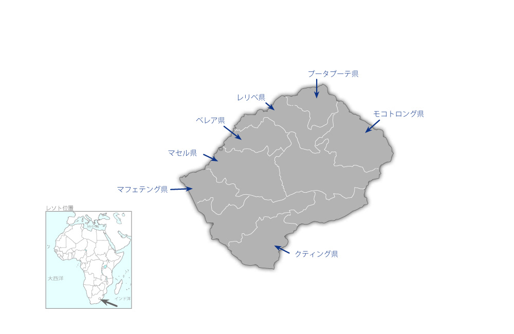 中等学校建設計画の協力地域の地図