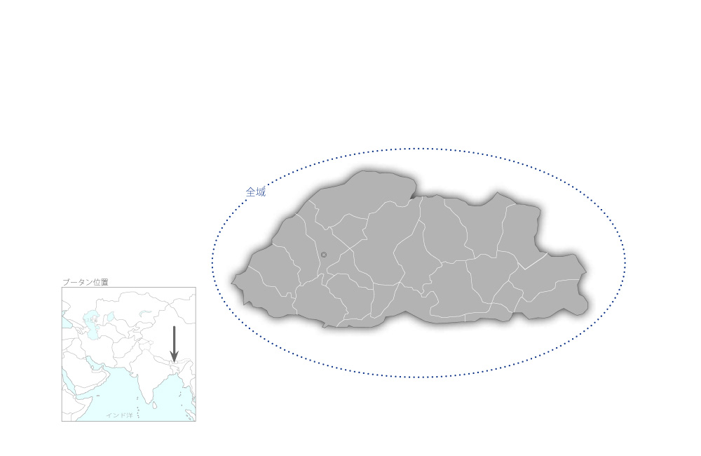 職業訓練校の質的強化プロジェクトの協力地域の地図