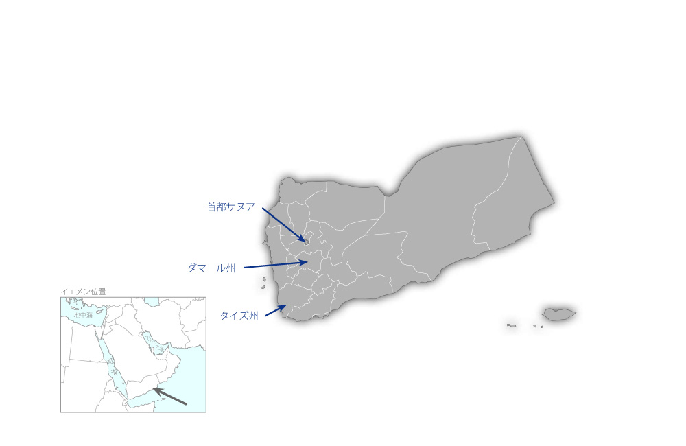 女子教育向上プロジェクトフェーズ2の協力地域の地図