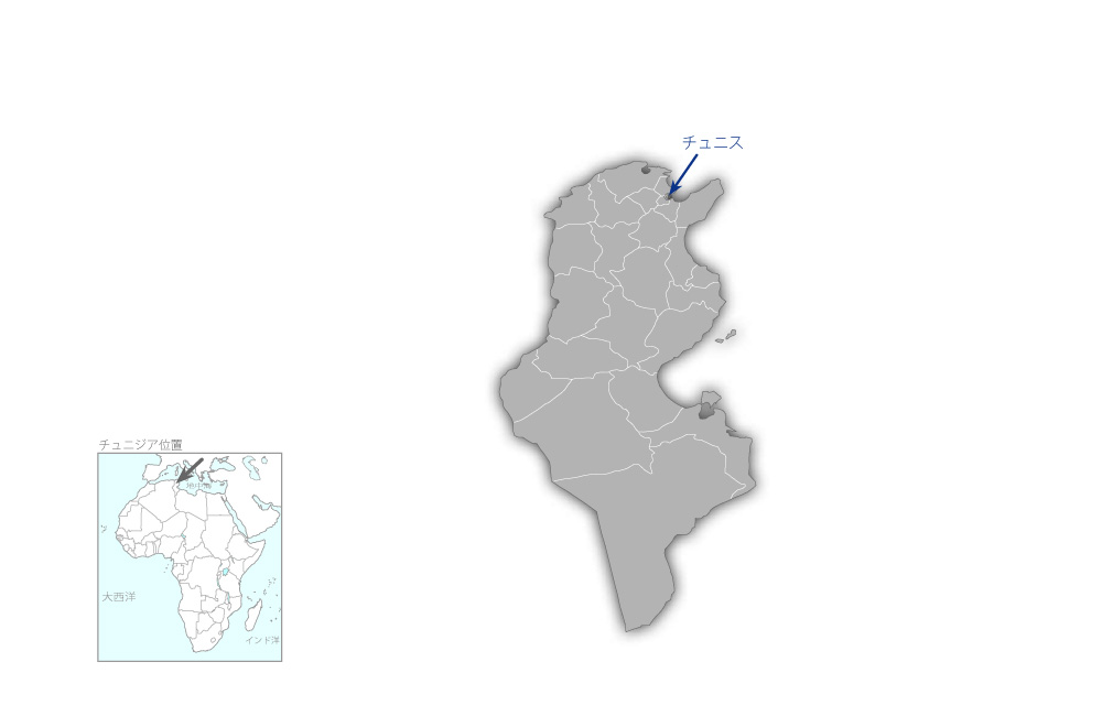 品質／生産性向上プロジェクトの協力地域の地図