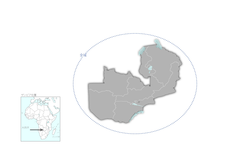 保健投資支援プロジェクトの協力地域の地図