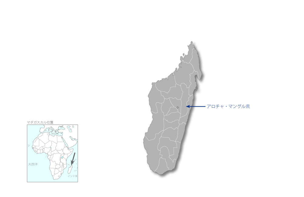 ムララノクロム総合環境保全・農村開発促進手法開発プロジェクトの協力地域の地図