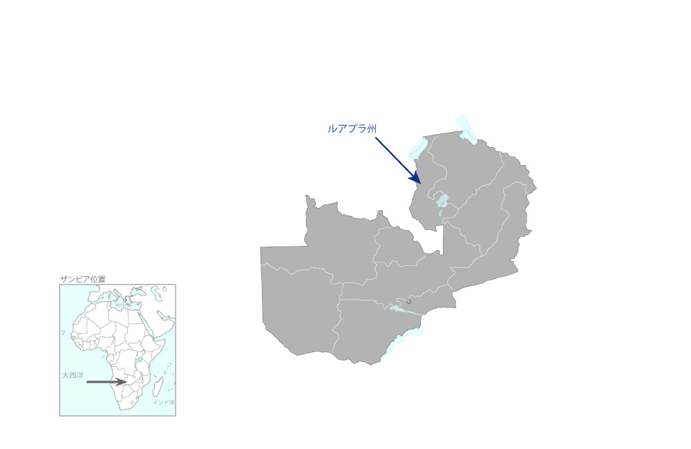 第一次ルアプラ州地下水開発計画の協力地域の地図