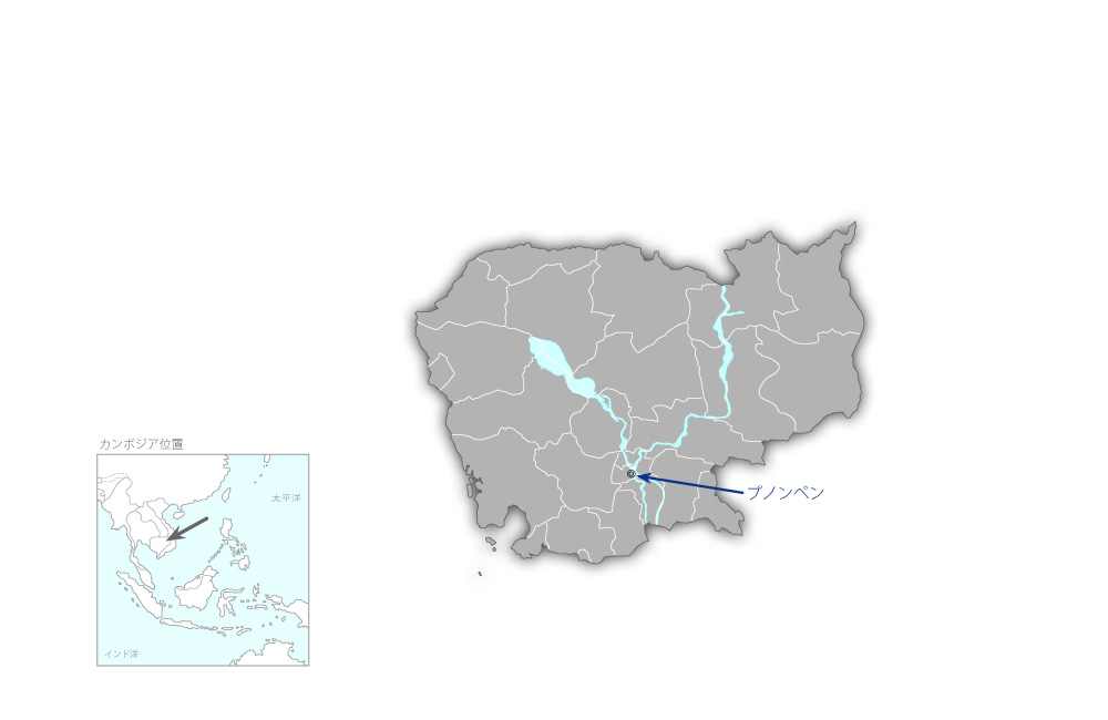 カンボジア日本人材開発センタープロジェクト（フェーズ2）の協力地域の地図