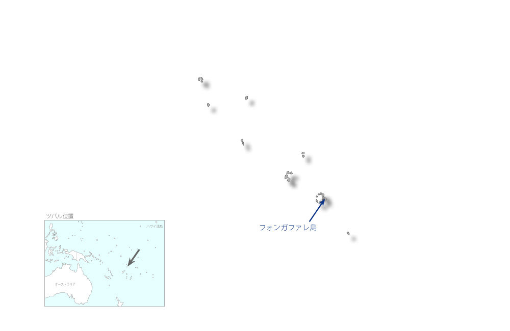ツバル国におけるエコシステム評価及び海岸防護・再生計画調査の協力地域の地図