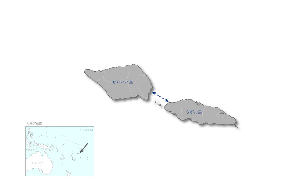 島嶼間フェリー建造計画の協力地域の地図