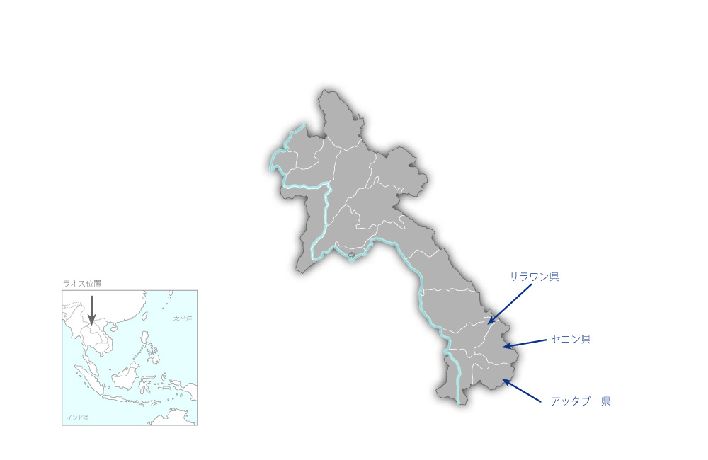 南部三県学校環境改善計画の協力地域の地図
