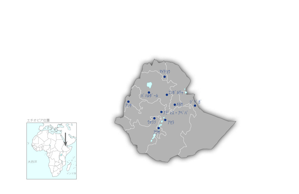 地下水開発機材整備計画の協力地域の地図