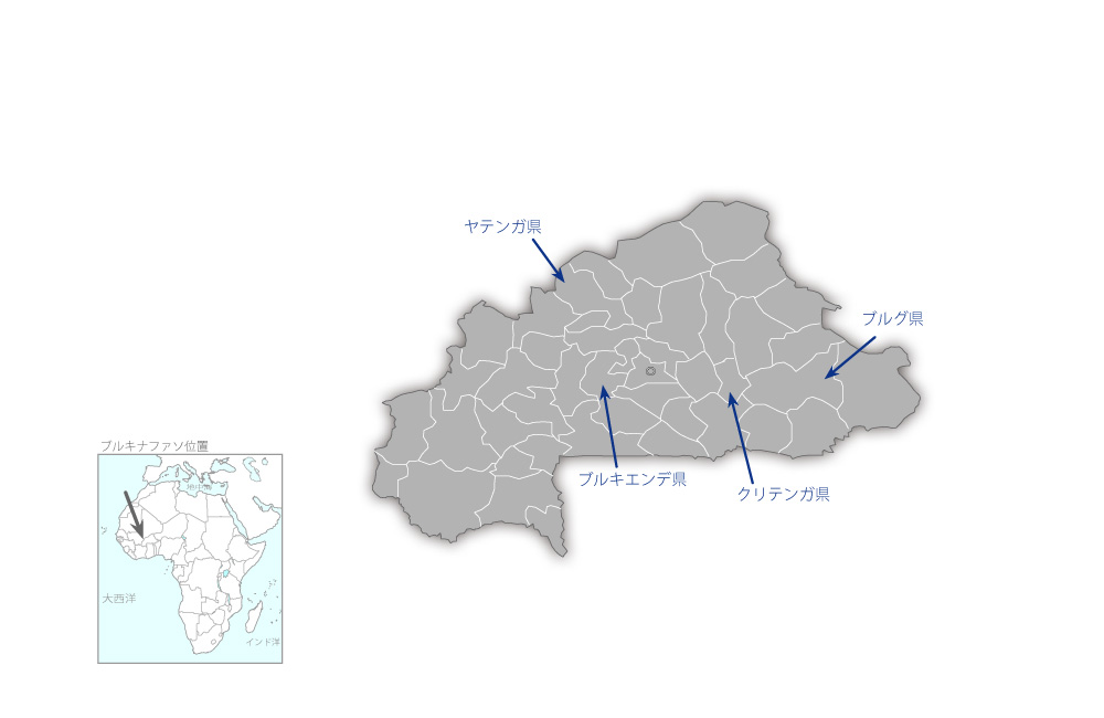 第四次小学校建設計画の協力地域の地図