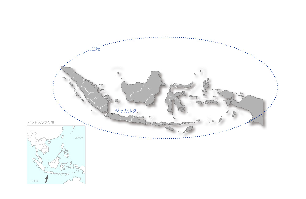 競争政策プロジェクト・フェーズ2の協力地域の地図