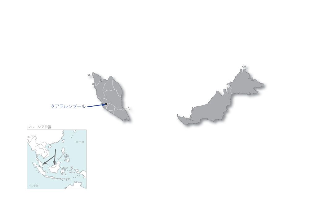 海上保安能力向上プロジェクトフェーズ1の協力地域の地図