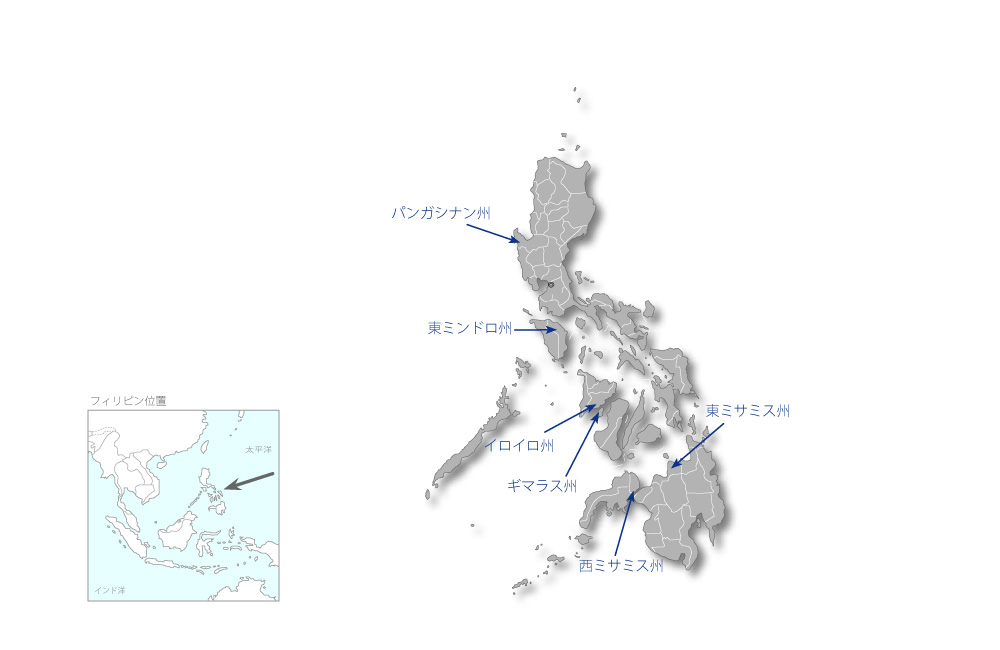 統合的沿岸生態系保全・適応管理プロジェクトの協力地域の地図