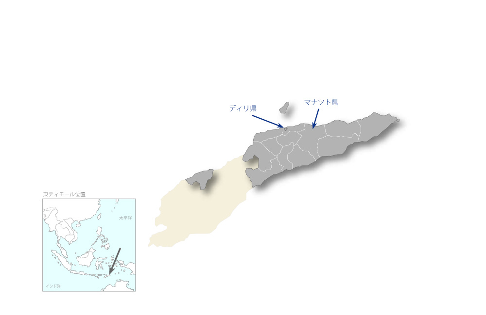 持続可能な天然資源管理能力向上プロジェクトの協力地域の地図