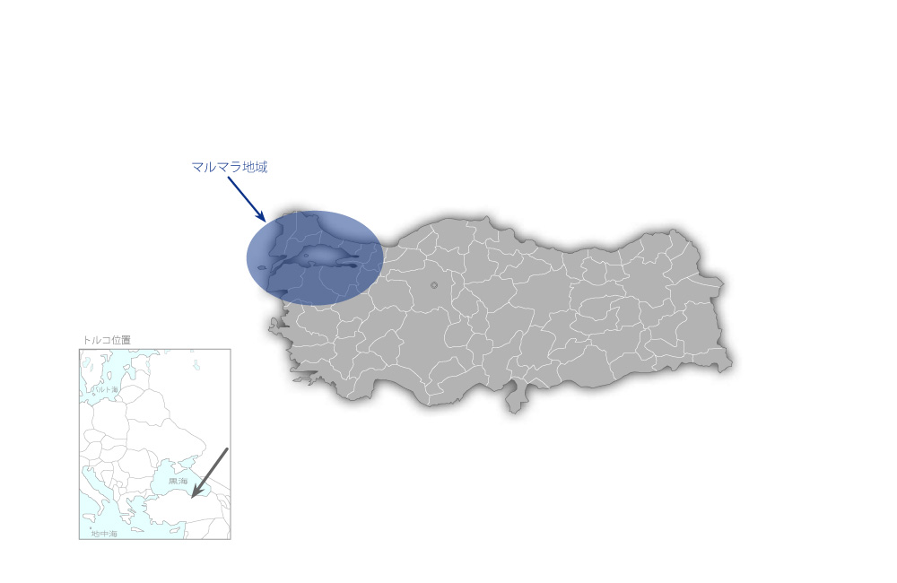 防災教育プロジェクトの協力地域の地図