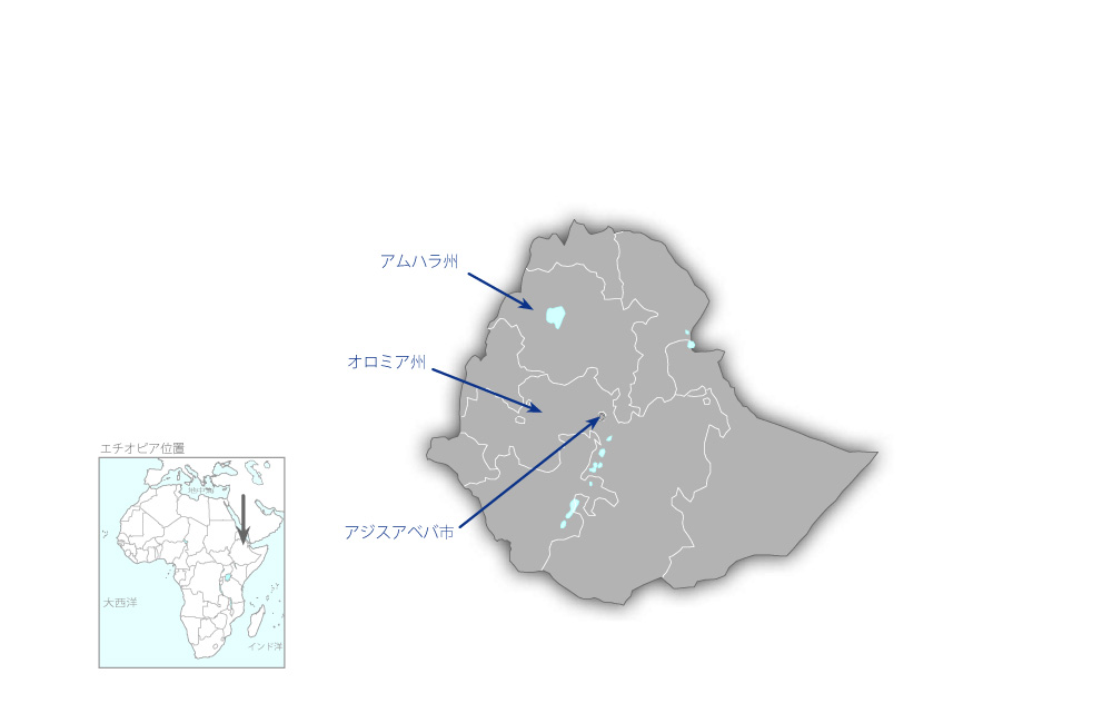 理数科教育改善プロジェクトの協力地域の地図