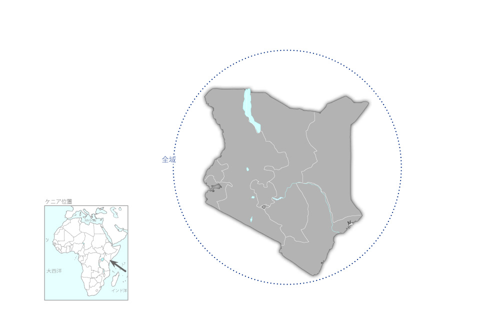 エイズ対策強化プロジェクト　フェーズ2の協力地域の地図