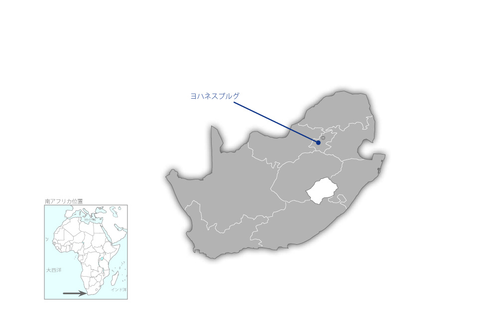 鉱山での地震被害低減のための観測研究プロジェクトの協力地域の地図