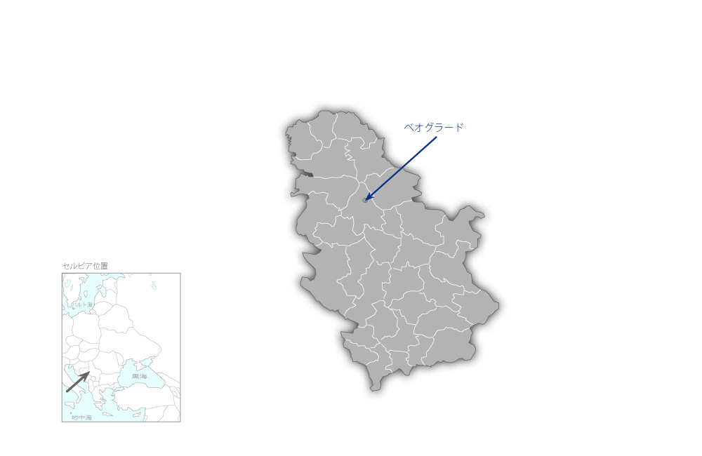 デジタル国土基本図作成能力開発プロジェクトの協力地域の地図