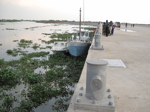マラウイ国資金により整備されたンサンジェ河川港。